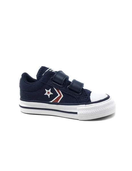 converse velcro lona azul