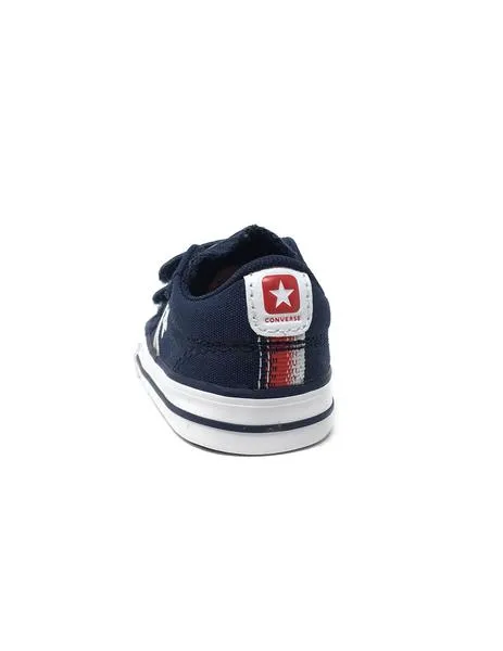 converse velcro lona azul