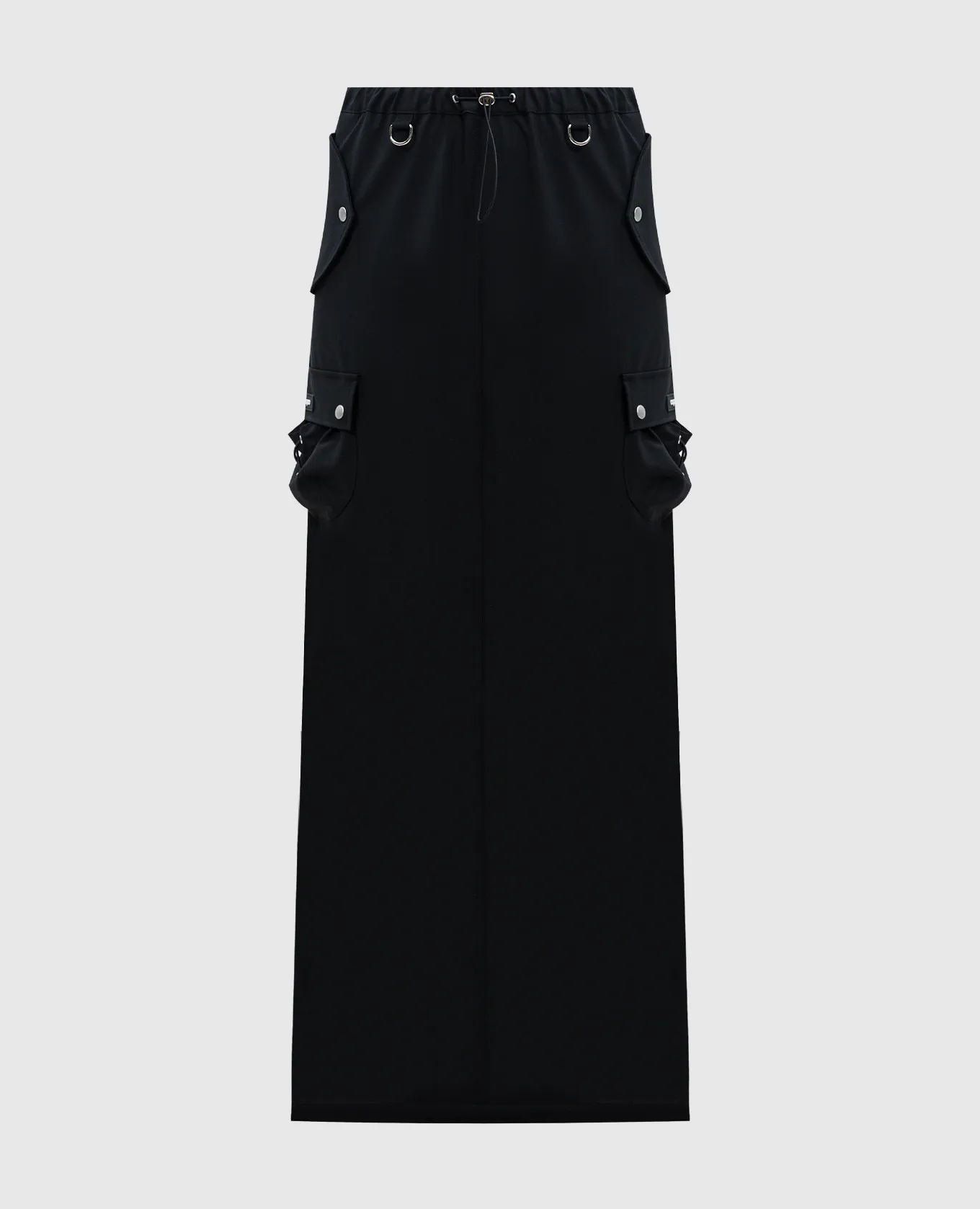 Coperni Black maxi cargo skirt with wool