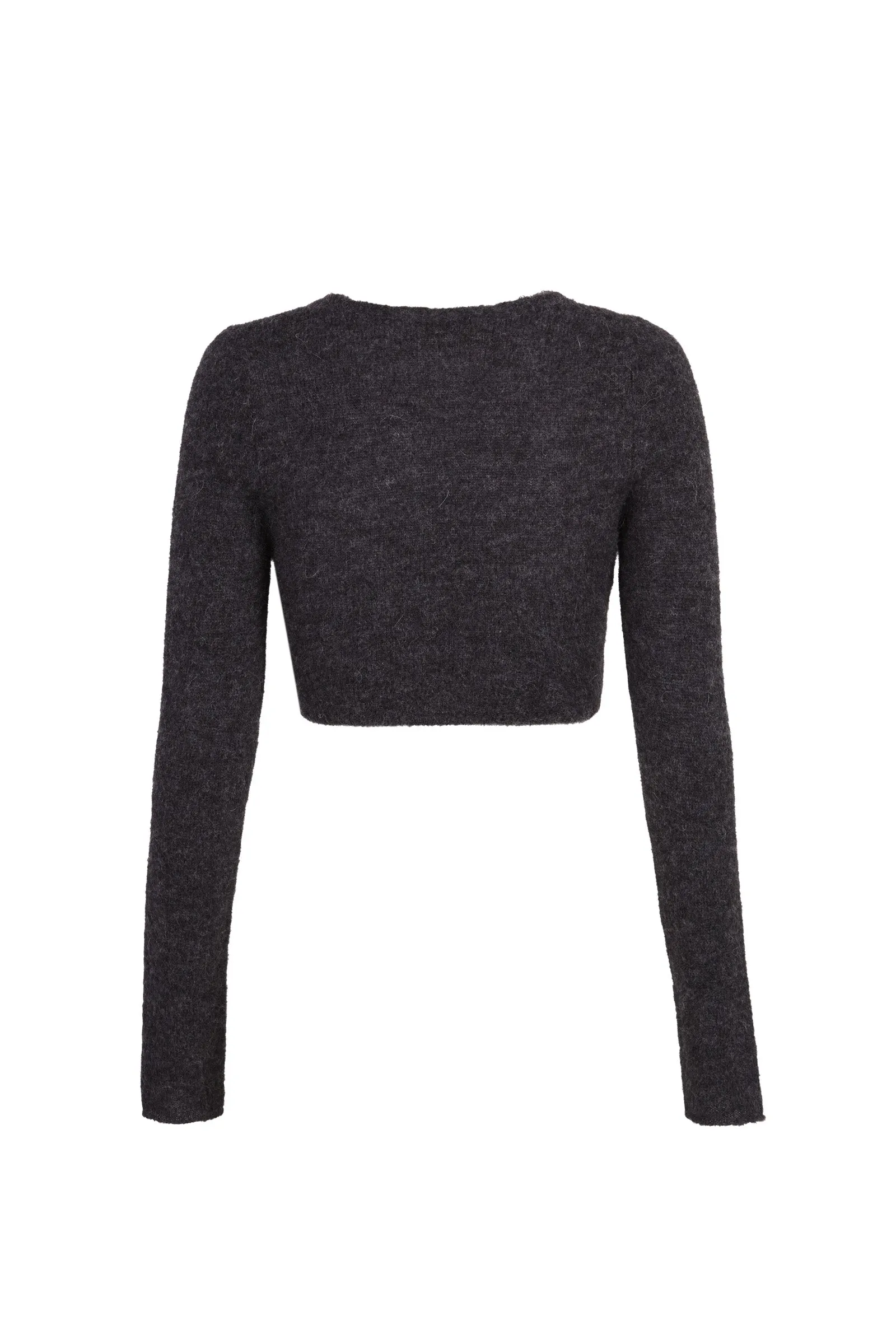 Cora, graphite alpaca, merino and silk blend top