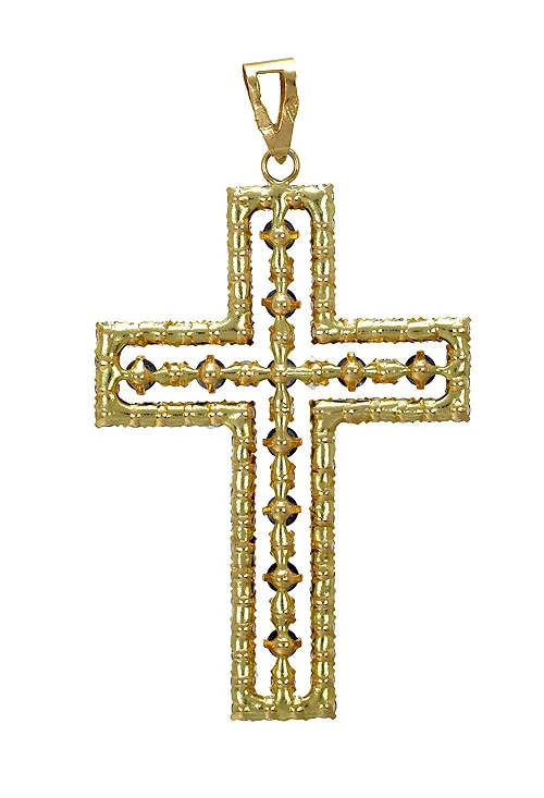 CRUZ ORO 18 KTES Y CIRCONITAS AZULES Y BLANCAS 019_5527RZ