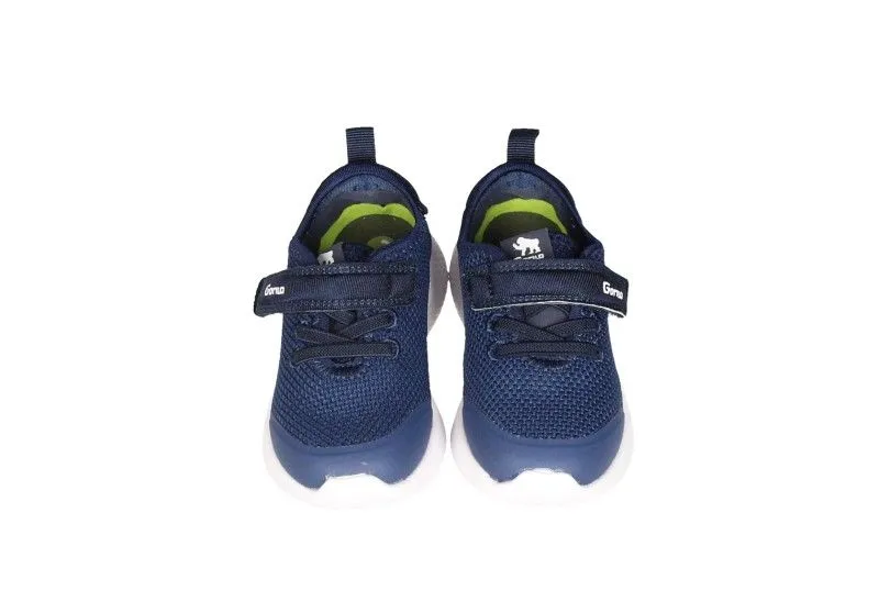 Deportivo Velcro Nylon Marino Piso Blanco