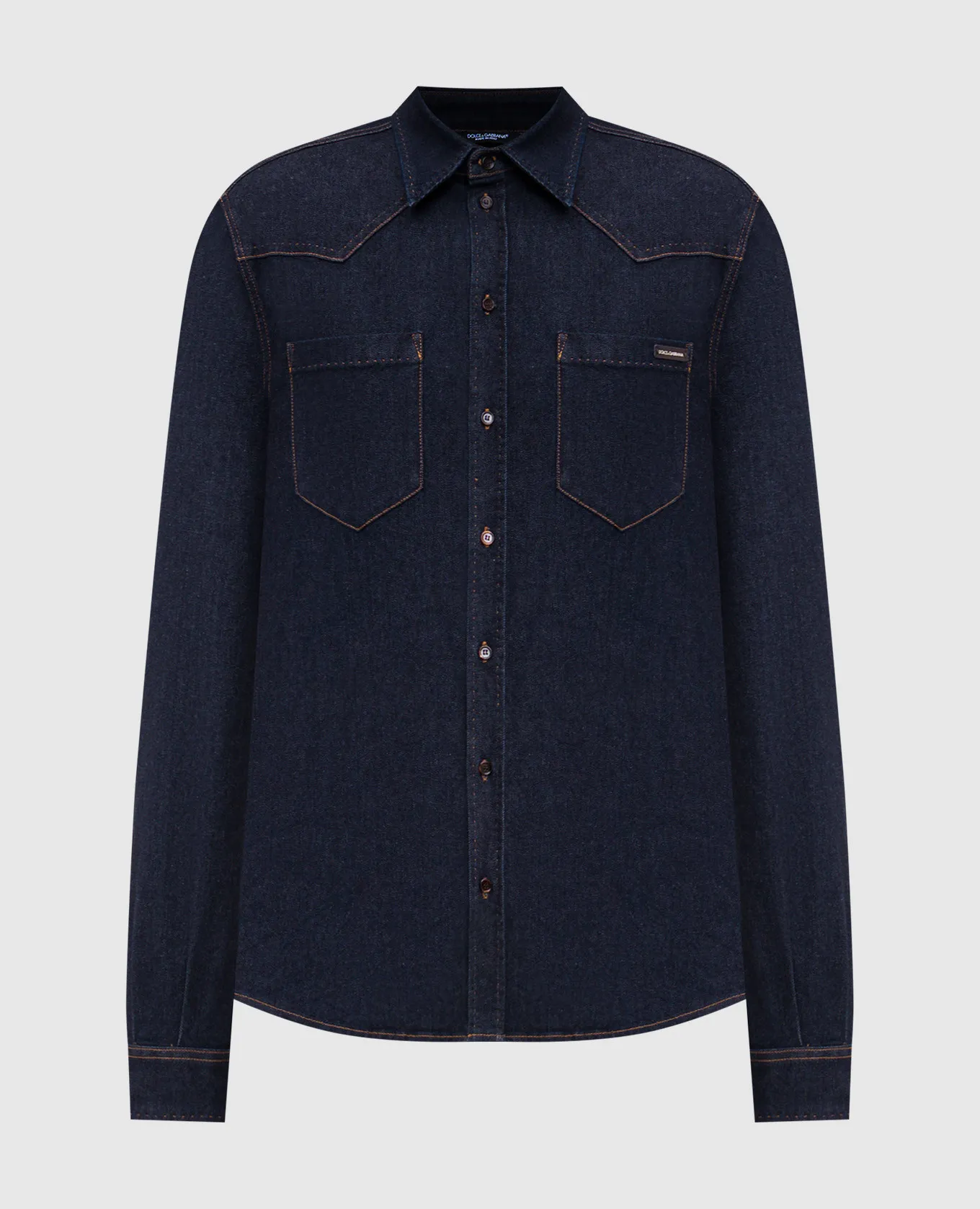 Dolce&Gabbana Blue denim shirt with logo