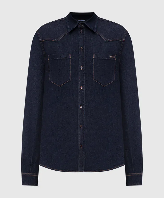 Dolce&Gabbana Blue denim shirt with logo