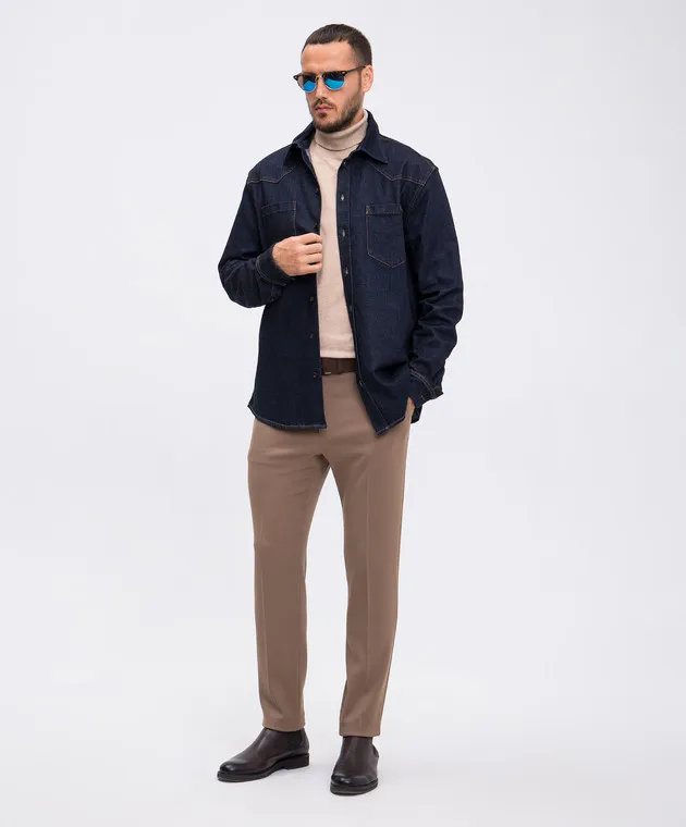Dolce&Gabbana Blue denim shirt with logo