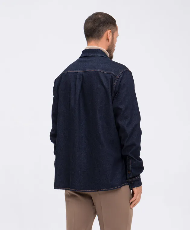 Dolce&Gabbana Blue denim shirt with logo