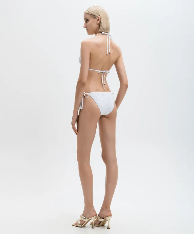 Dolce&Gabbana White swimsuit with embroidery and logo
