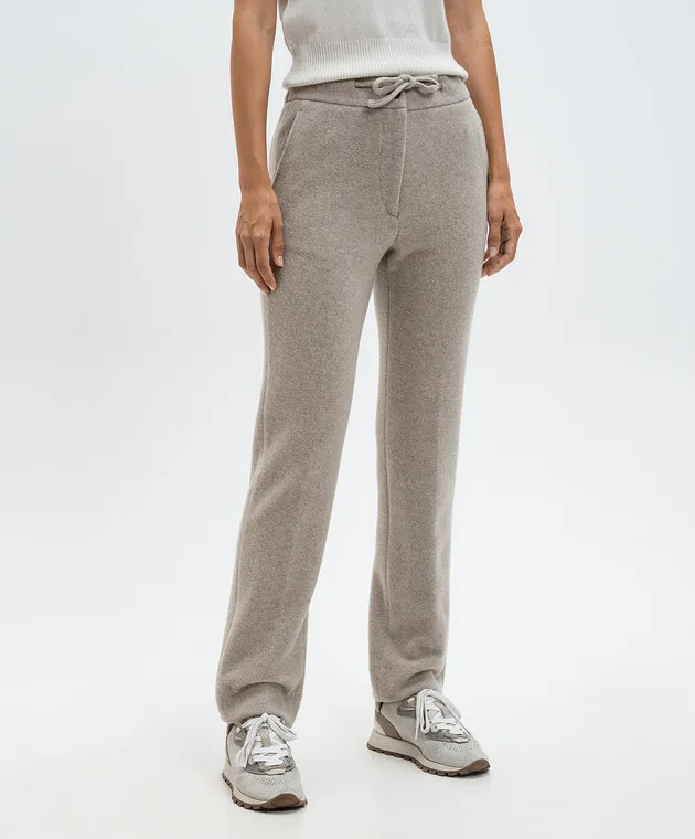 Enrico Mandelli Beige pants made of wool and cashmere