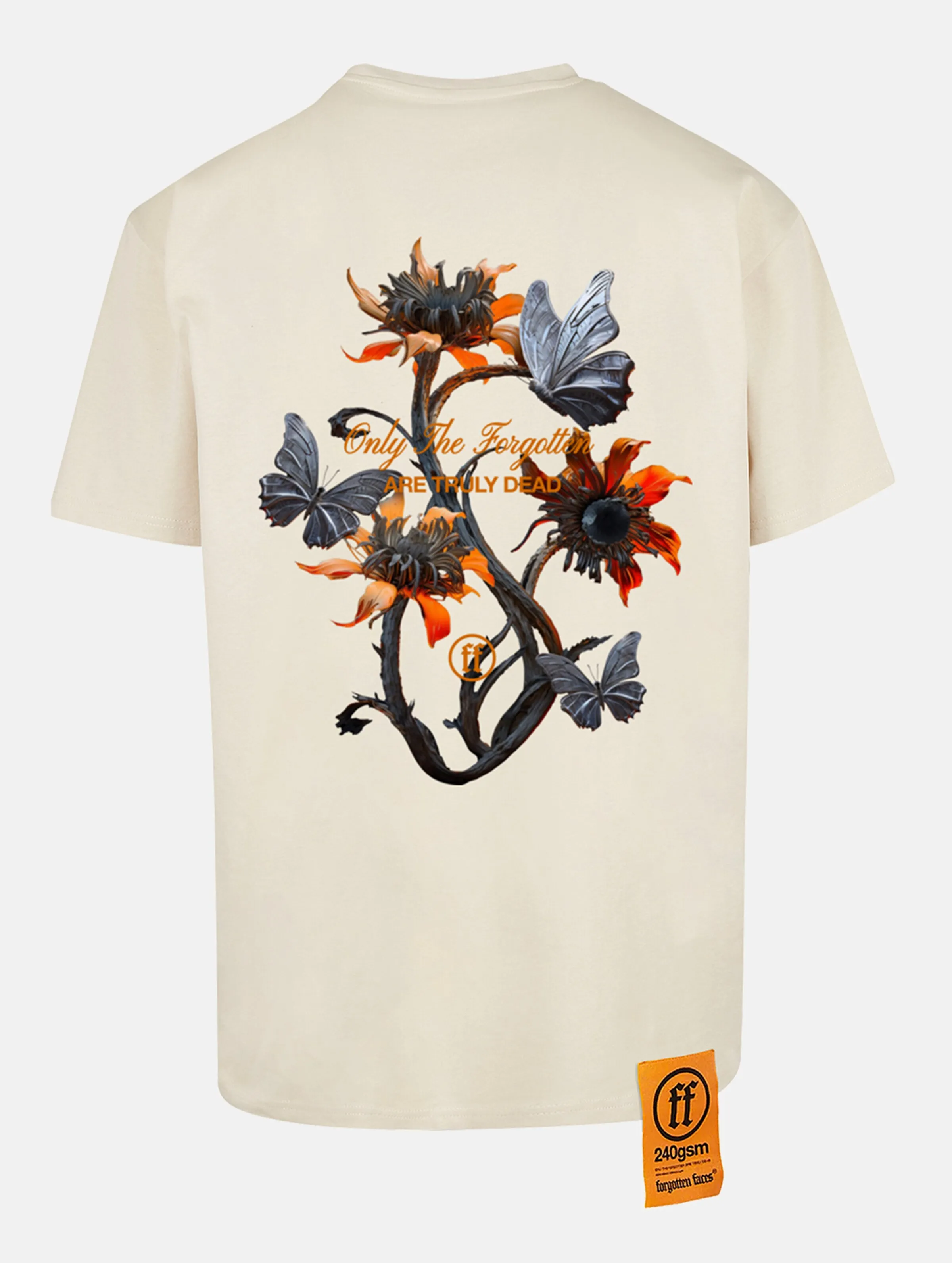 FORGOTTEN FACES BUTTERFLY FLOWERS OVERSIZE TSHIRTS
