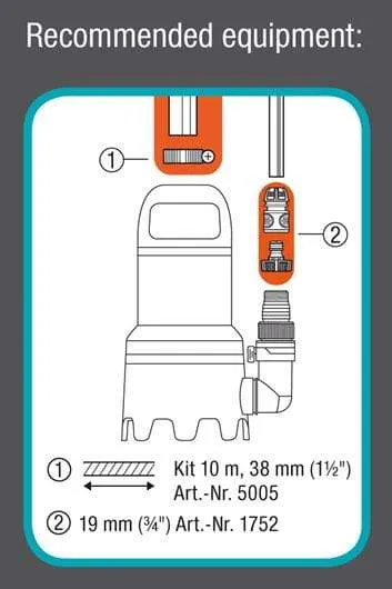 GARDENA 904020  BOMBA SUMERGIBLE AGUAS SUCIAS 9000 L/H