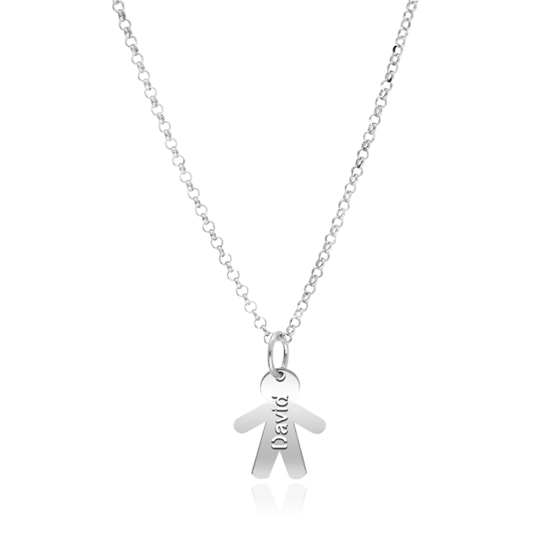 GARGANTILLA NIÑO "CHANDLER" PERSONALIZADO PLATA DE LEY