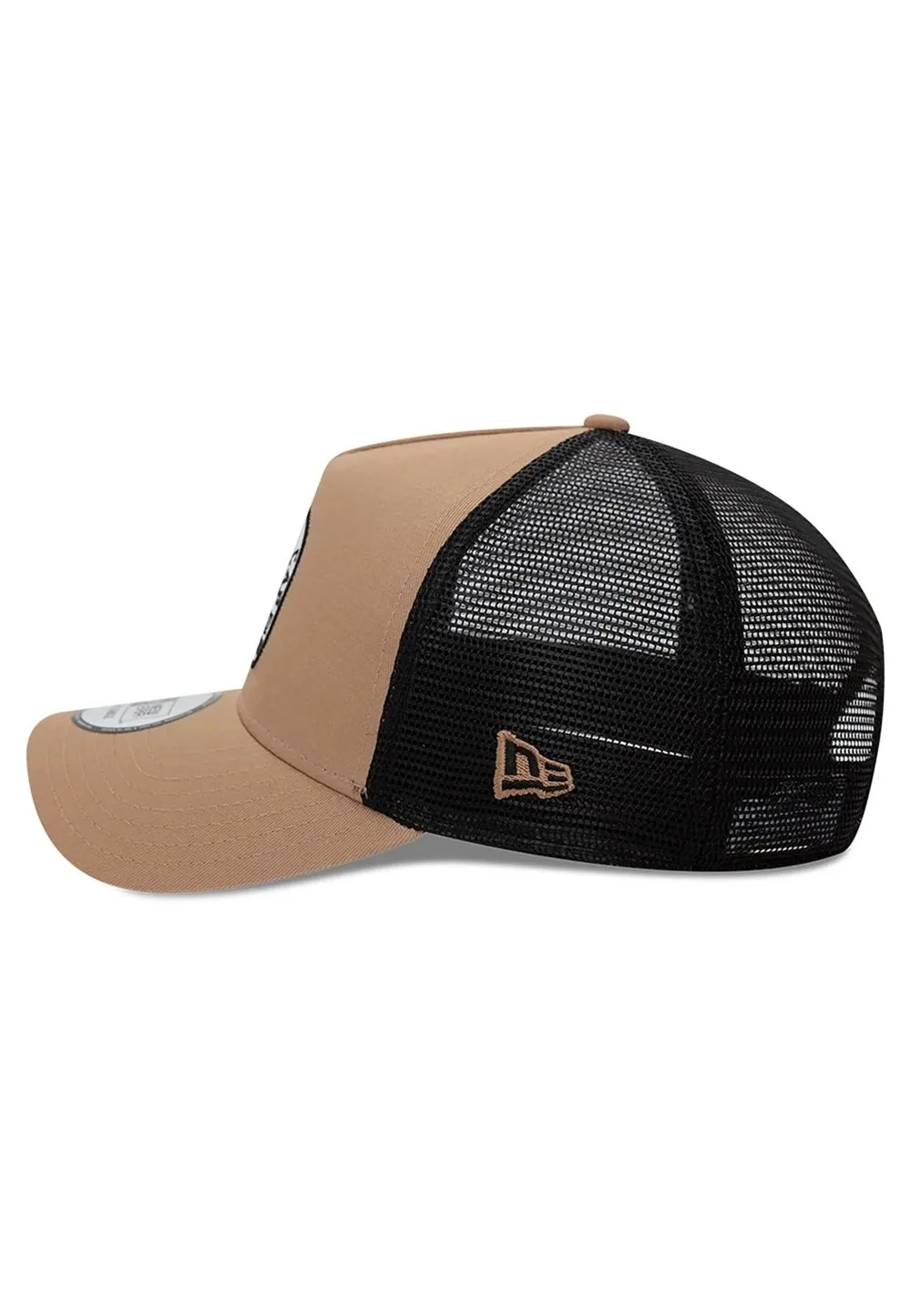 Gorra new era beige state patch ne trucker cap