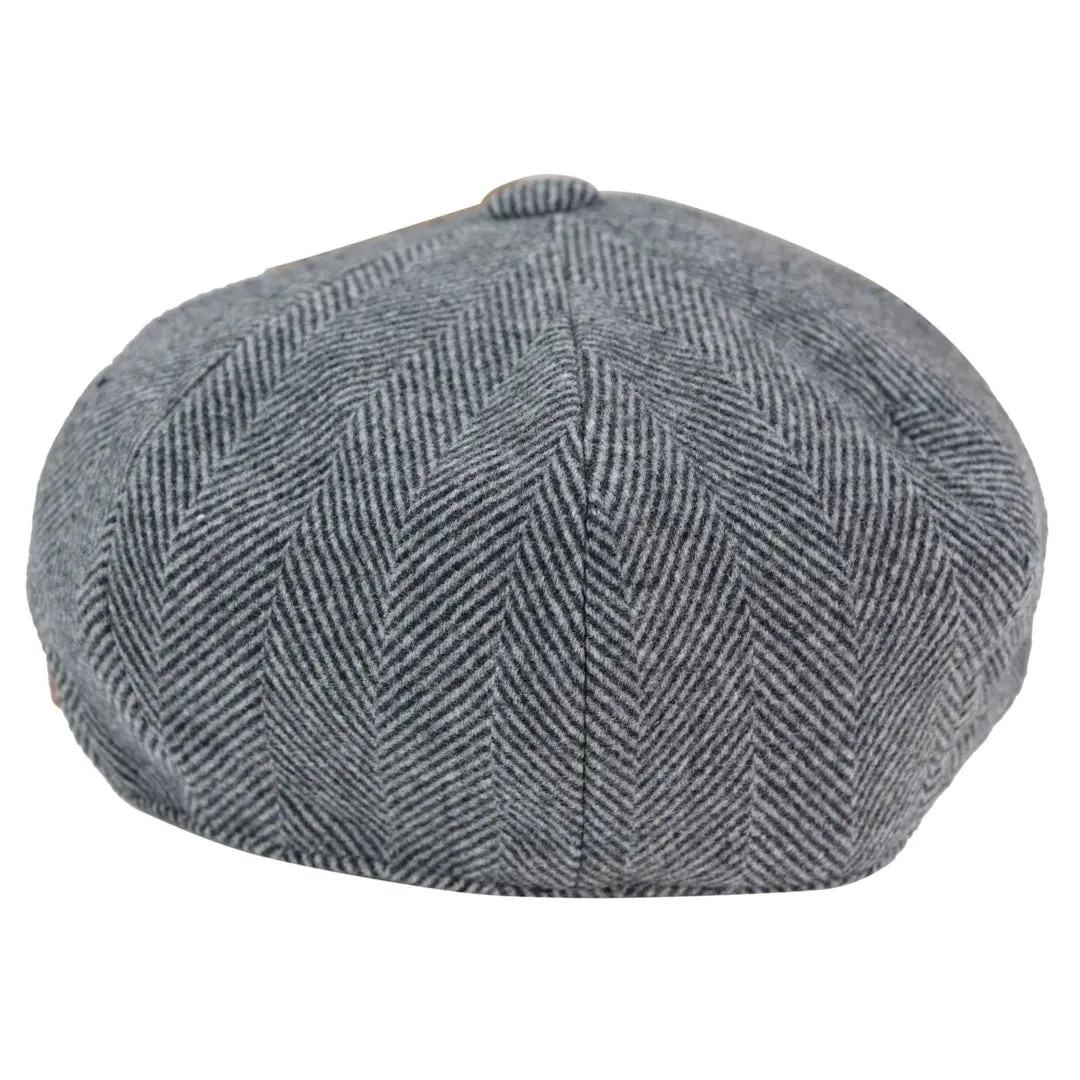 Gorra Newsboy de tweed para hombre Peaky Baker Flat Check Hat
