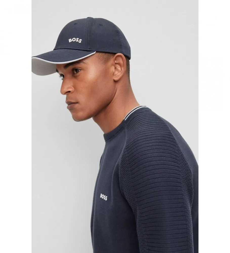 Gorra Sarga Logo Curvado marino