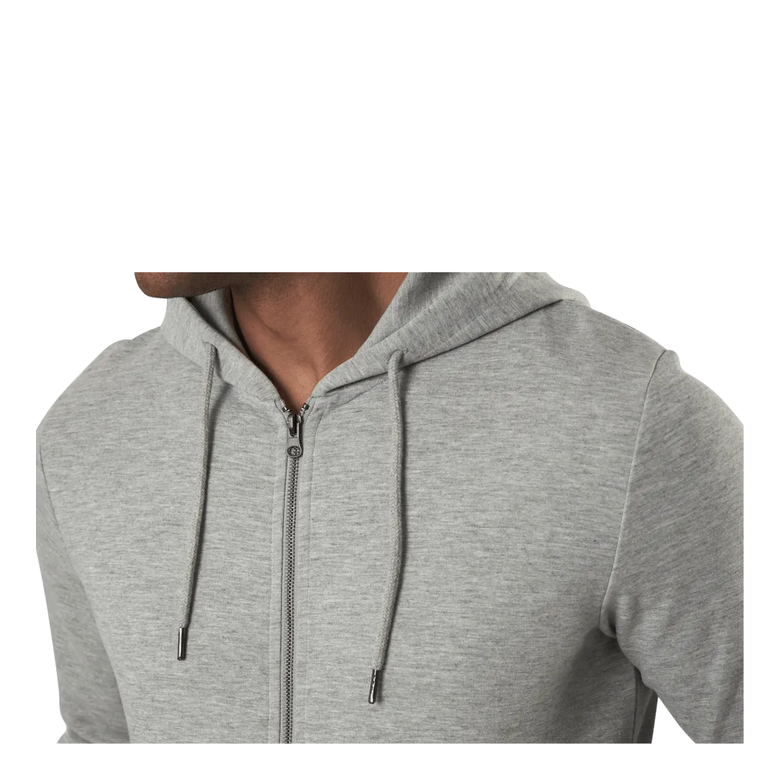 Jack & Jones Basic Sweat Zip Hood Grey