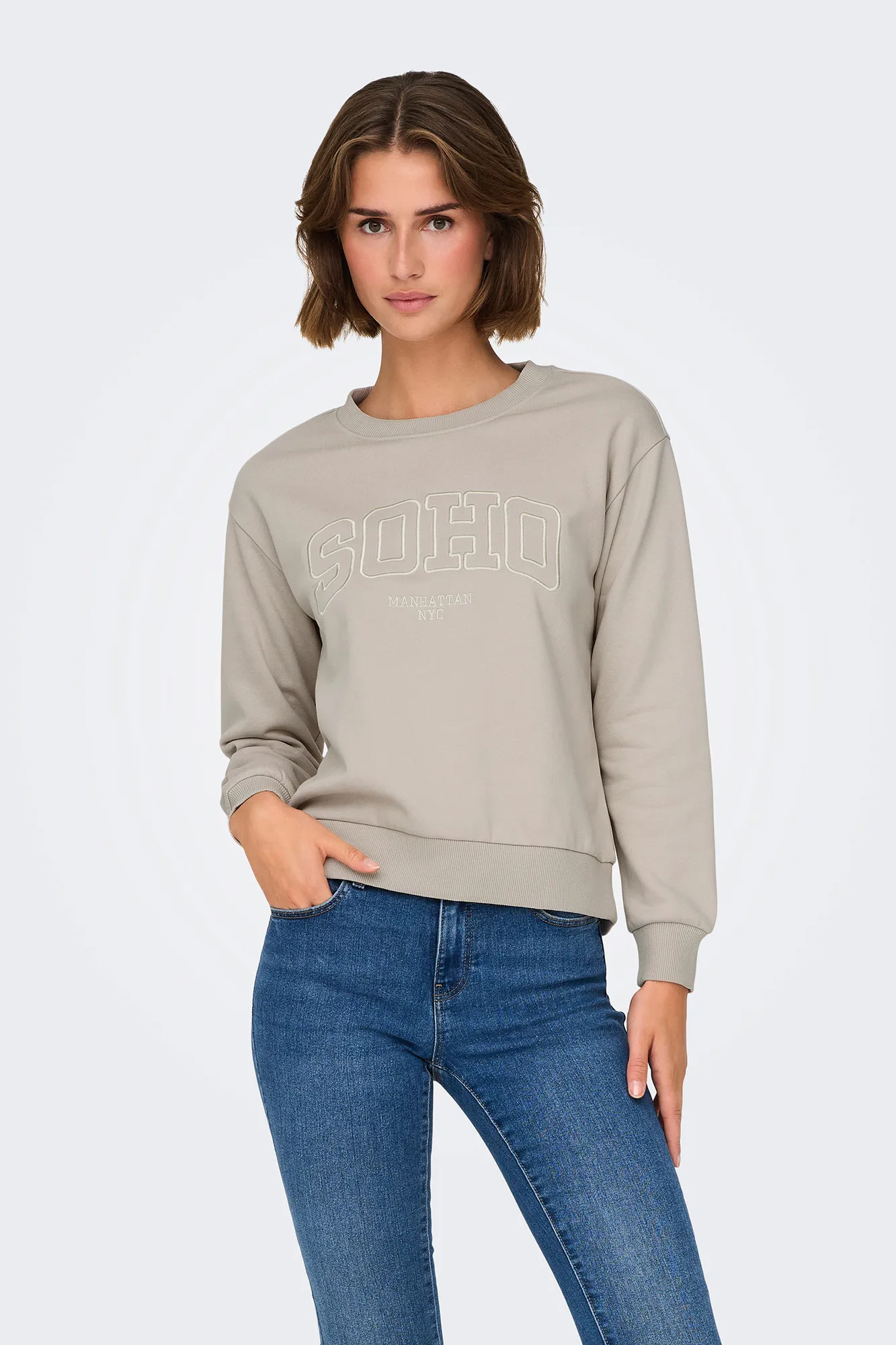 JDY Sudadera de cuello redondo