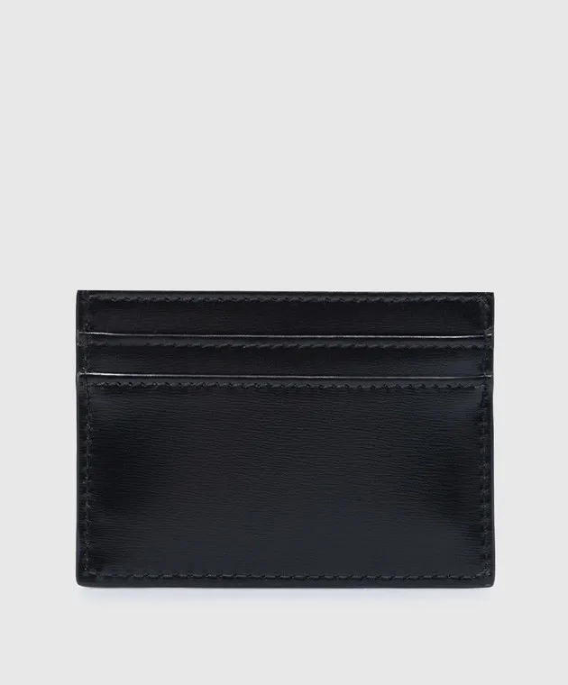 Jimmy Choo Umika black leather card holder with logo patch