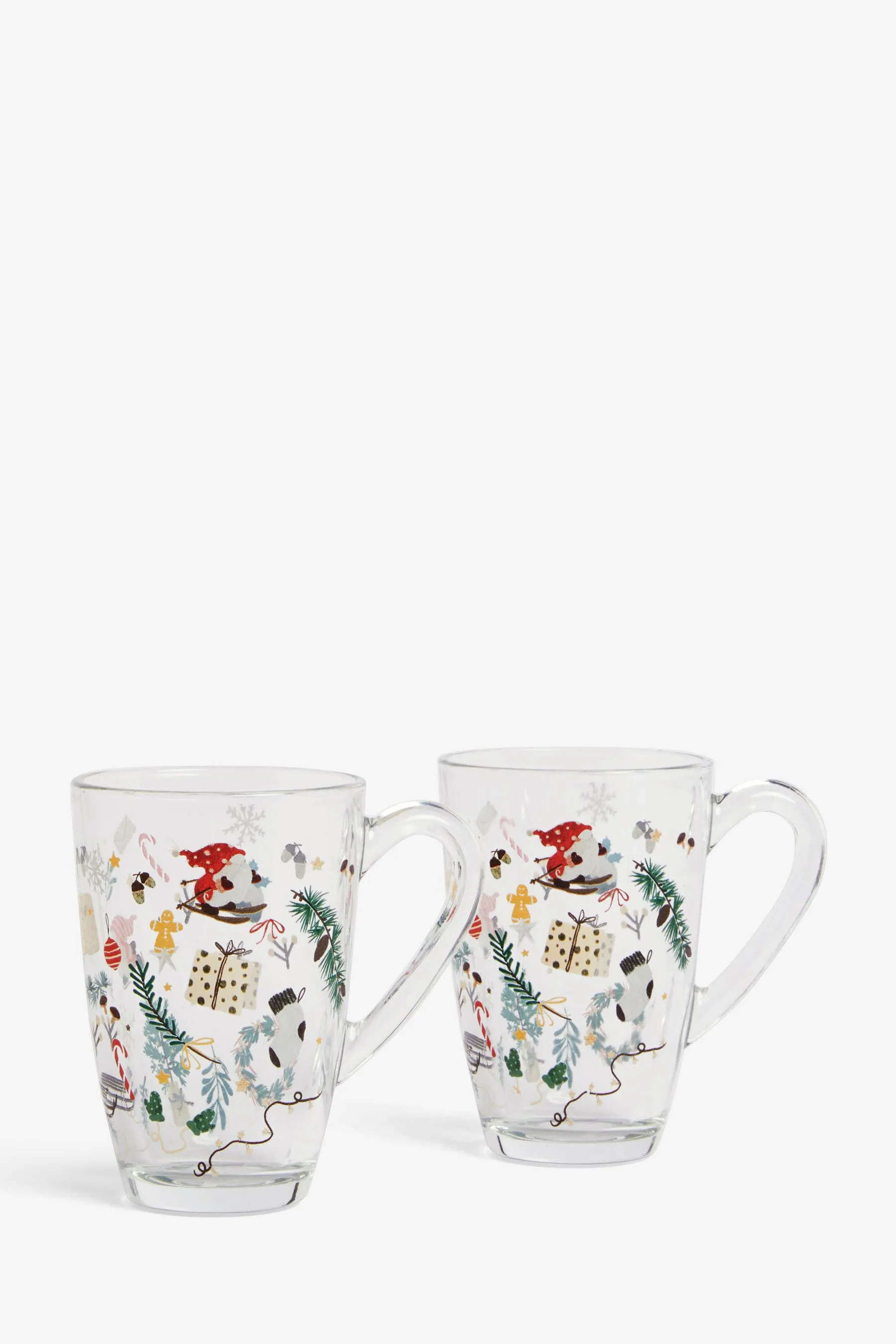 Juego de 2 tazas con diseño navideño de gnomos