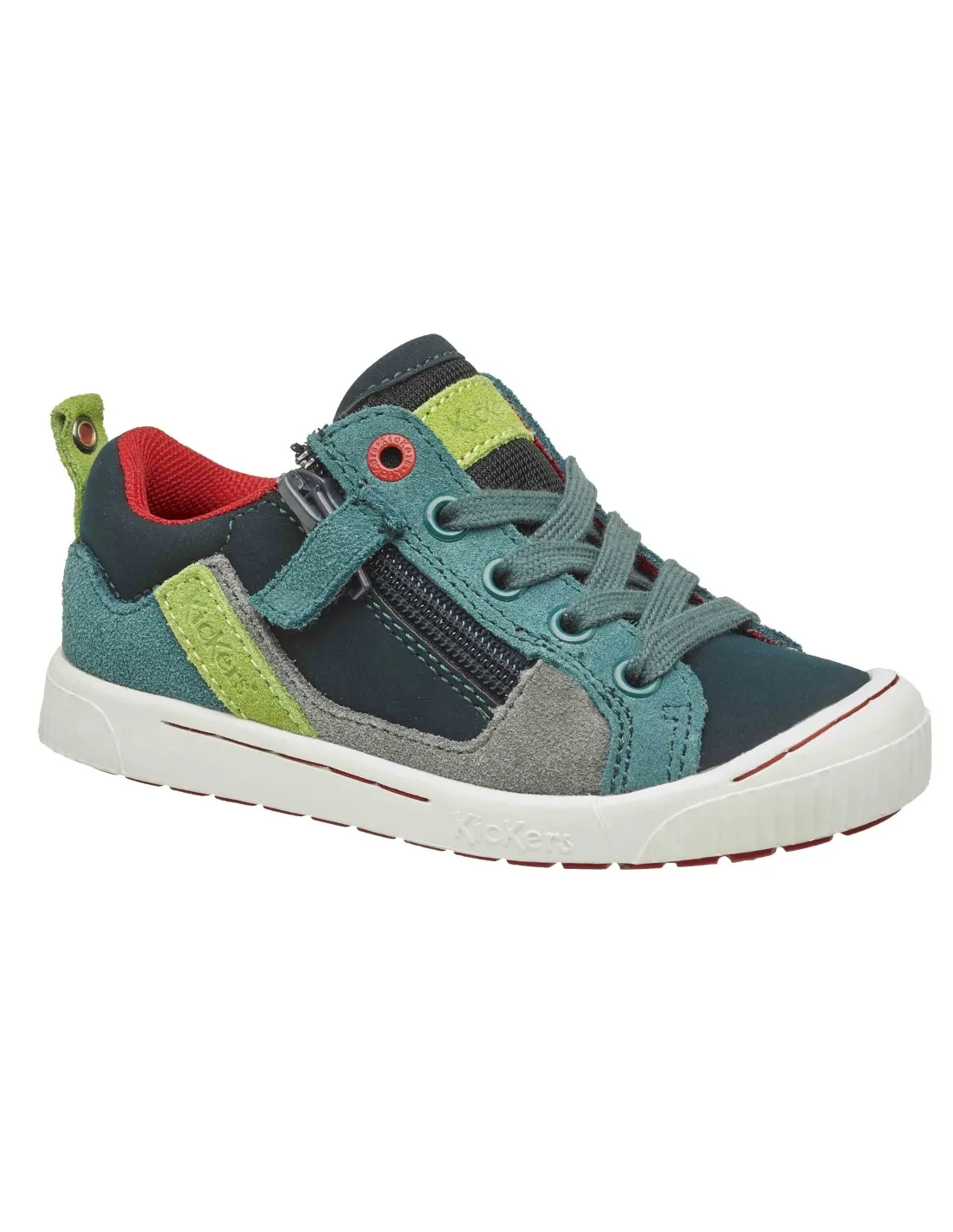 KICKERS ZAPATO ZIGZAGUER GRIS, NEGRO Y AZUL