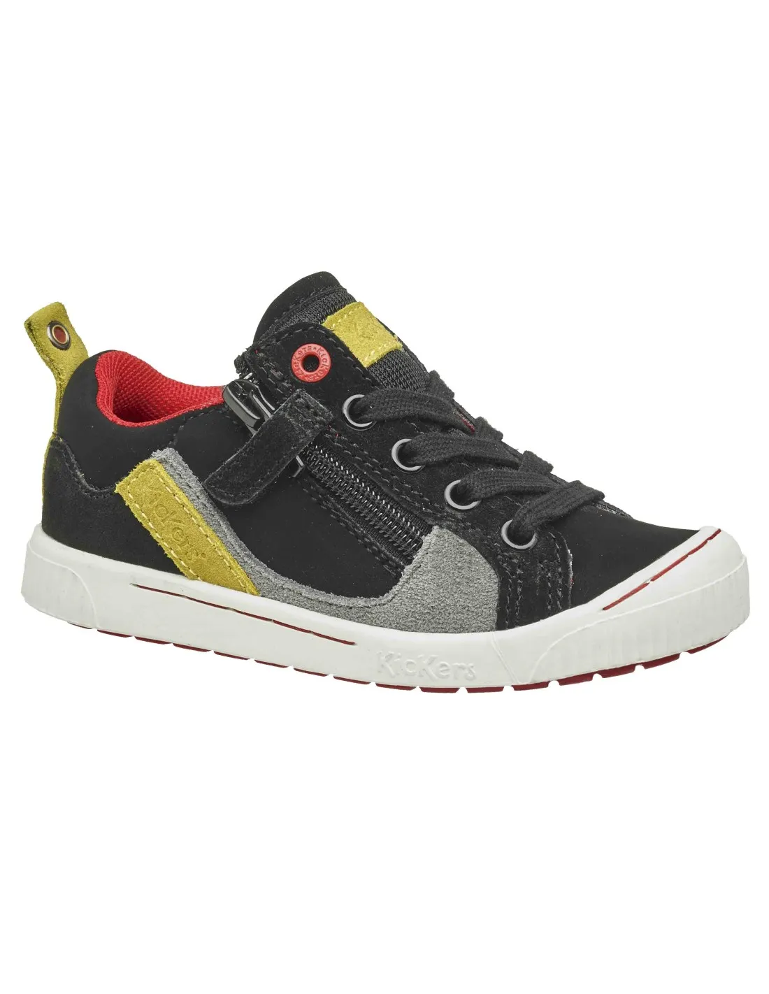 KICKERS ZAPATO ZIGZAGUER GRIS, NEGRO Y AZUL