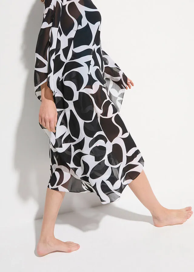 KIMONO DE GASA PARA LA PLAYA NEGROBLANCO