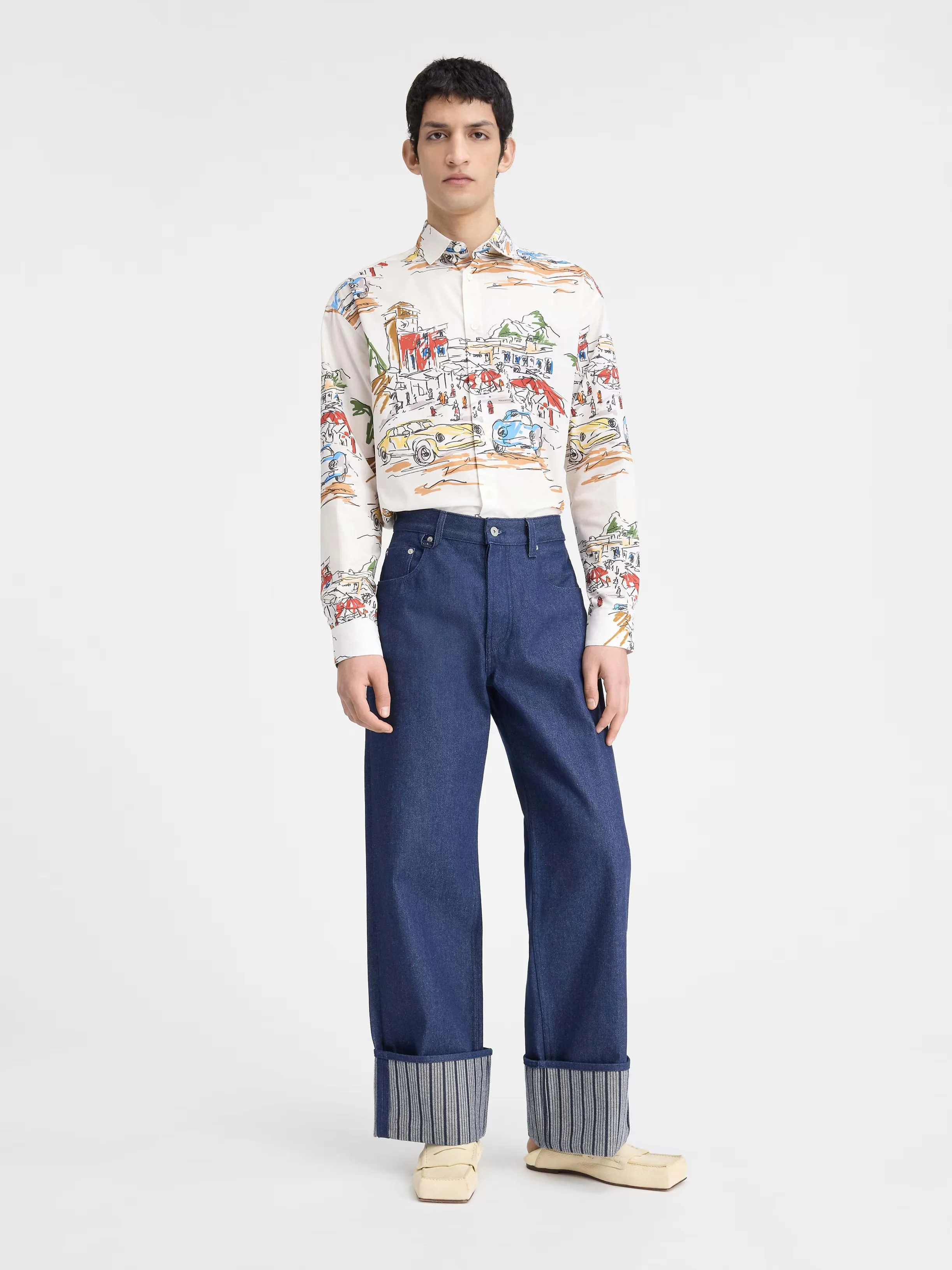 Le De Nimes Large Navy Navy Stripe