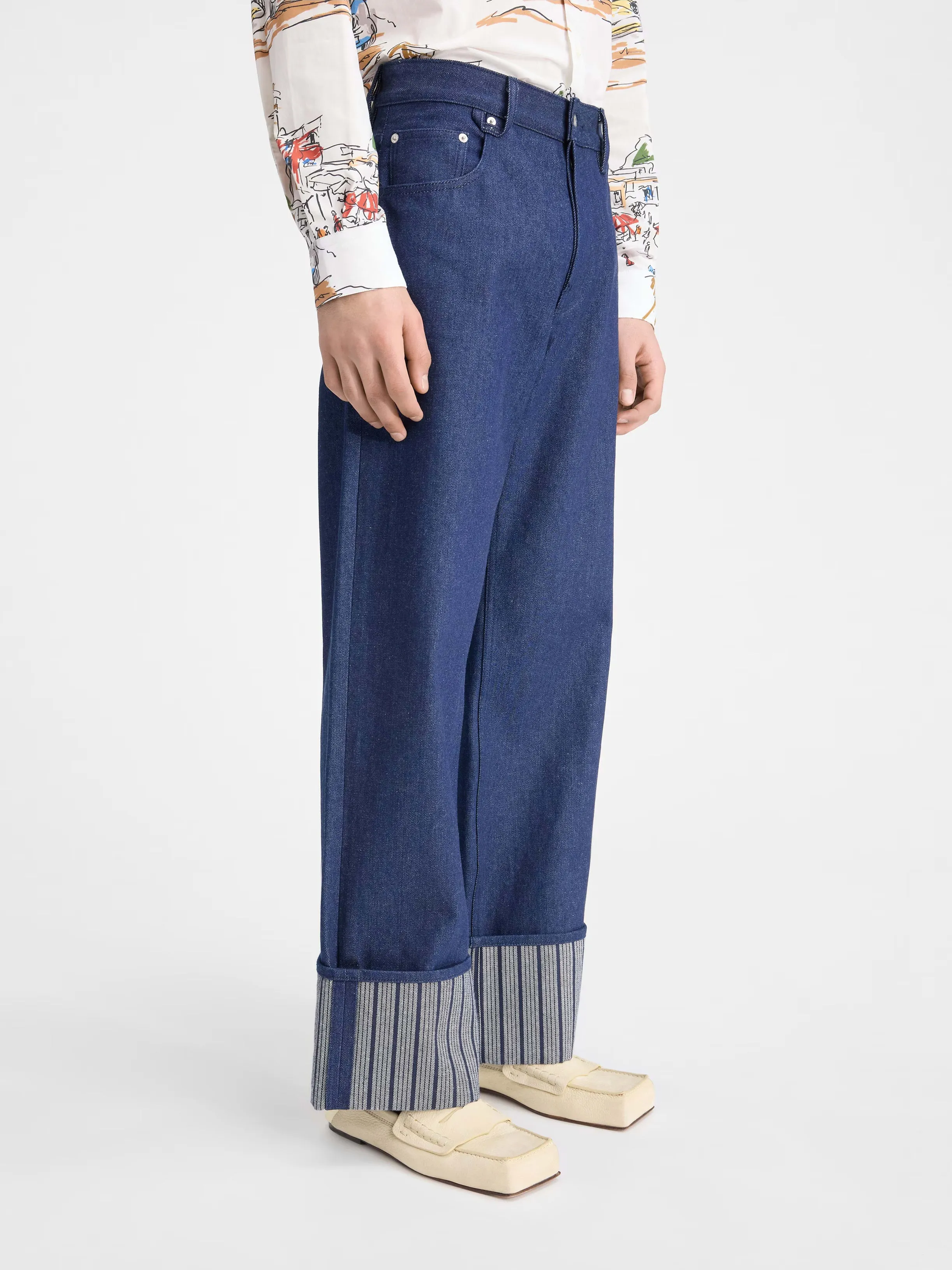 Le De Nimes Large Navy Navy Stripe