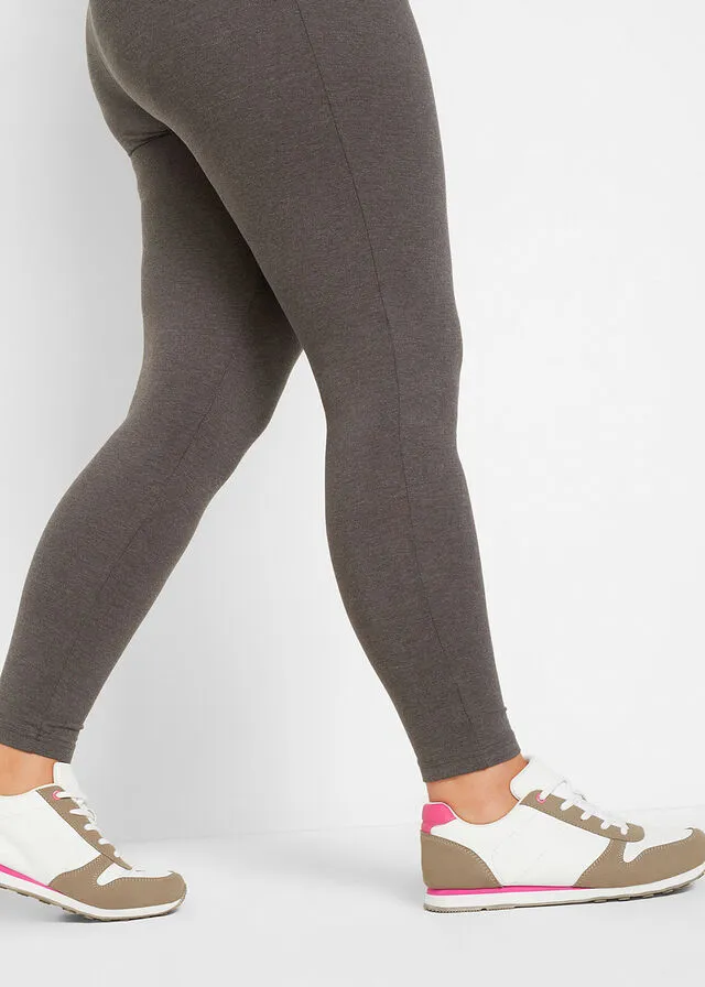 LEGGINGS ELáSTICOS (2 UNIDADES) ANTRACITA JASPEADONEGRO