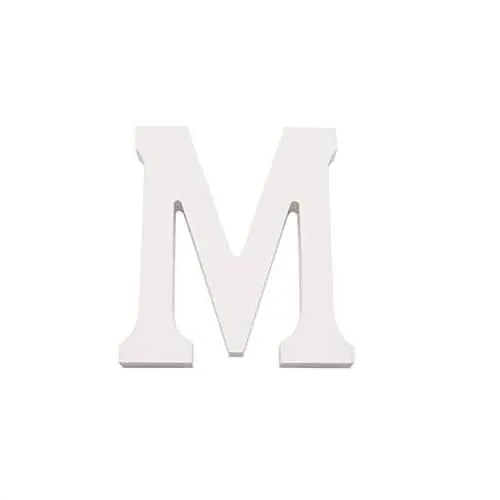 Letra M Madera Decorativo 11 Cm  Blanco