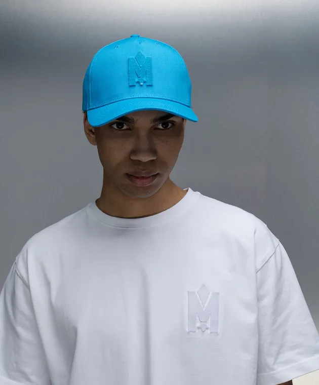 MACKAGE BLUE ANDERSONV CAP WITH TEXTURED LOGO PATCH