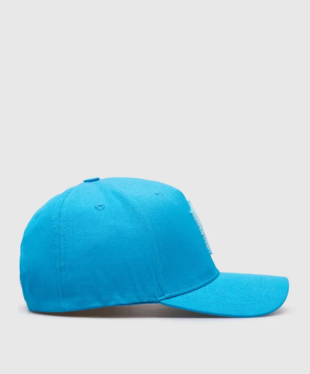 MACKAGE BLUE ANDERSONV CAP WITH TEXTURED LOGO PATCH