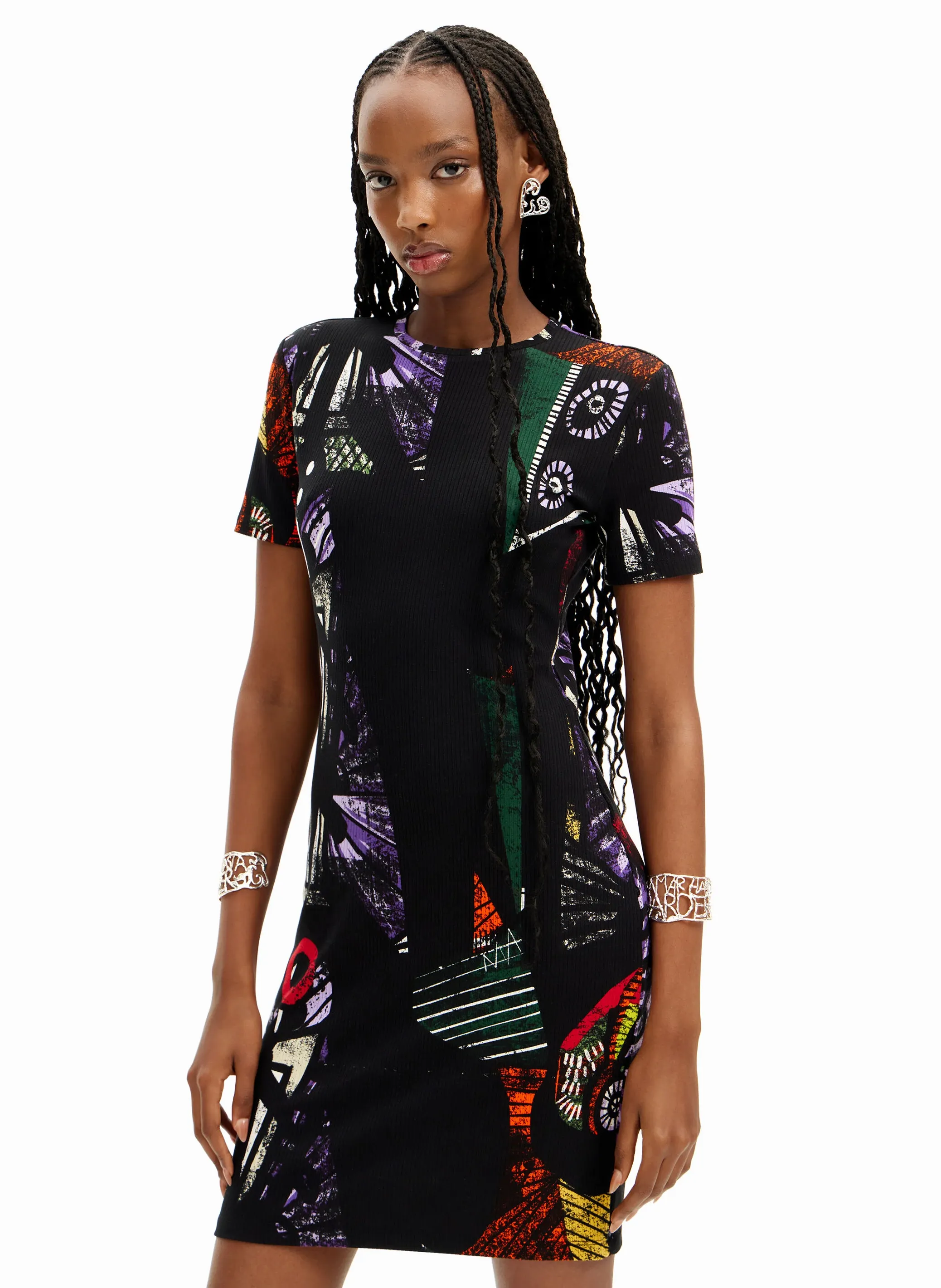 MALAGA  CHAQUETA ESTAMPADA VAPOROSA EN NEGRO