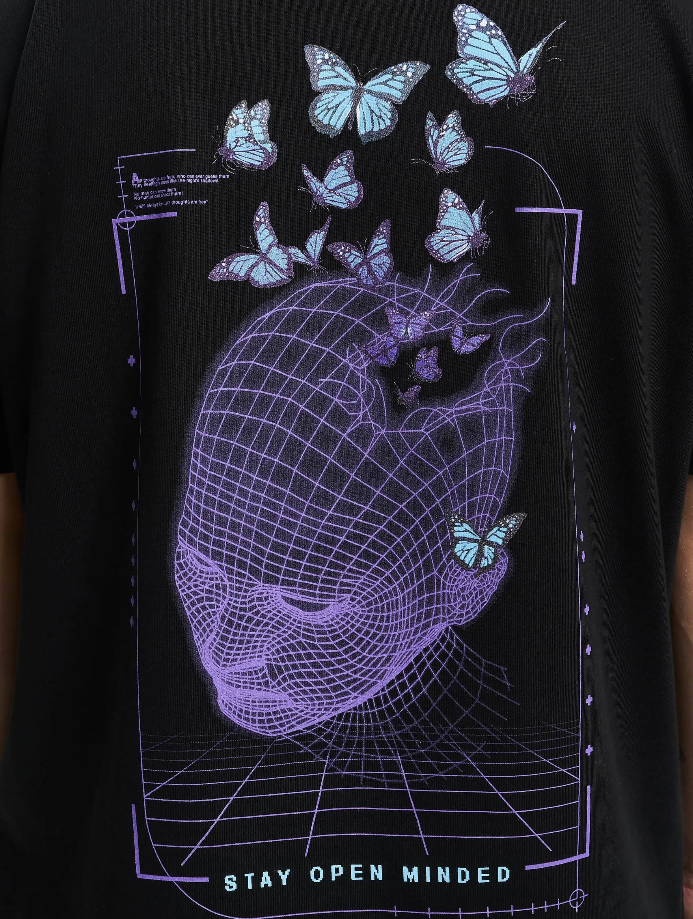 Mister Tee Upscale Grid Head Butterfly Oversize