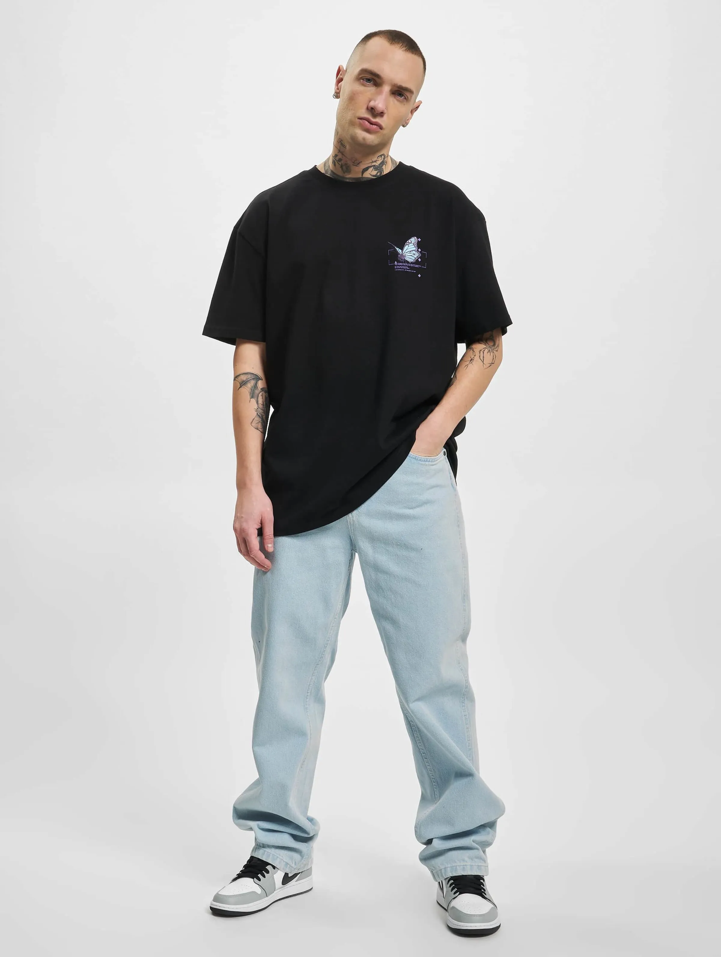 Mister Tee Upscale Grid Head Butterfly Oversize