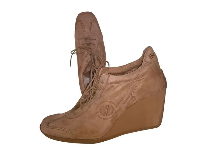 No Name Tacones de cuña Beige 