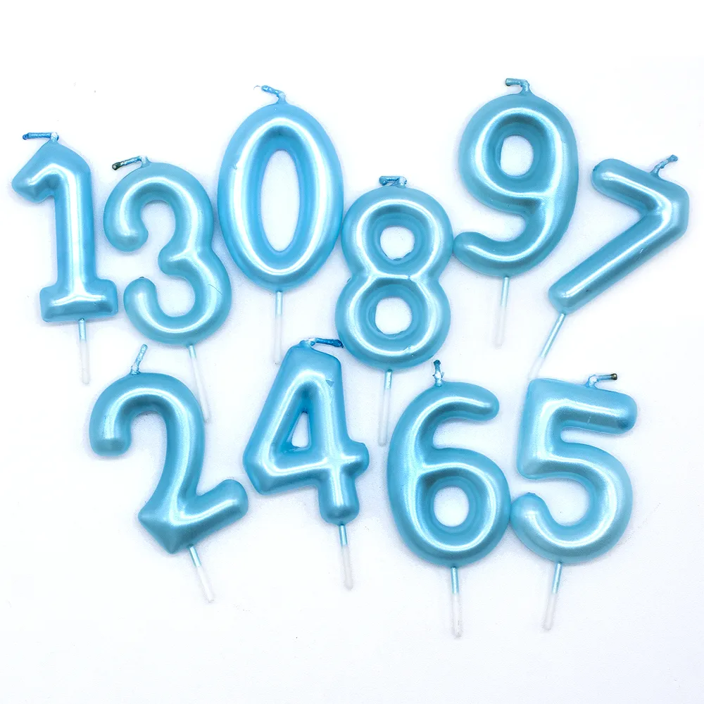 Numero 8 Vela De Cumpleaños 6 Cm Azul Claro