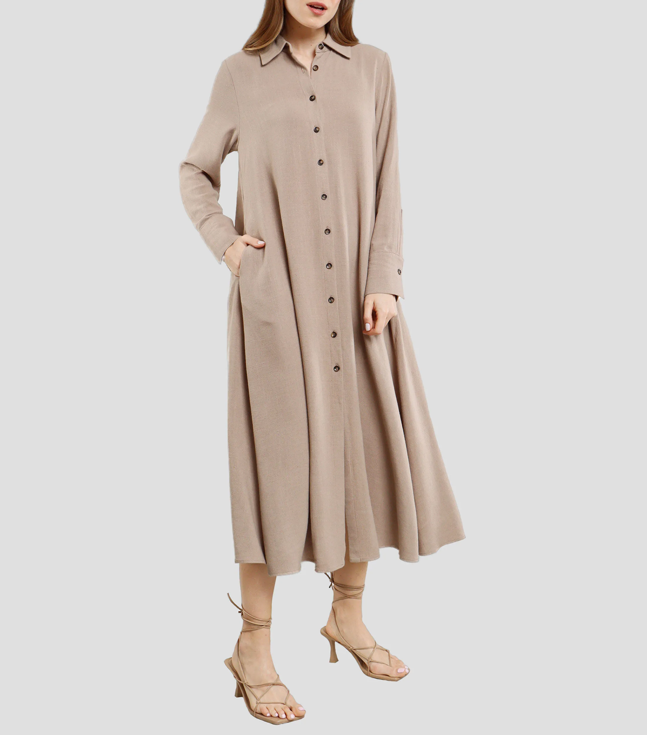 Octavia Vestido Maxi manga larga Mujer