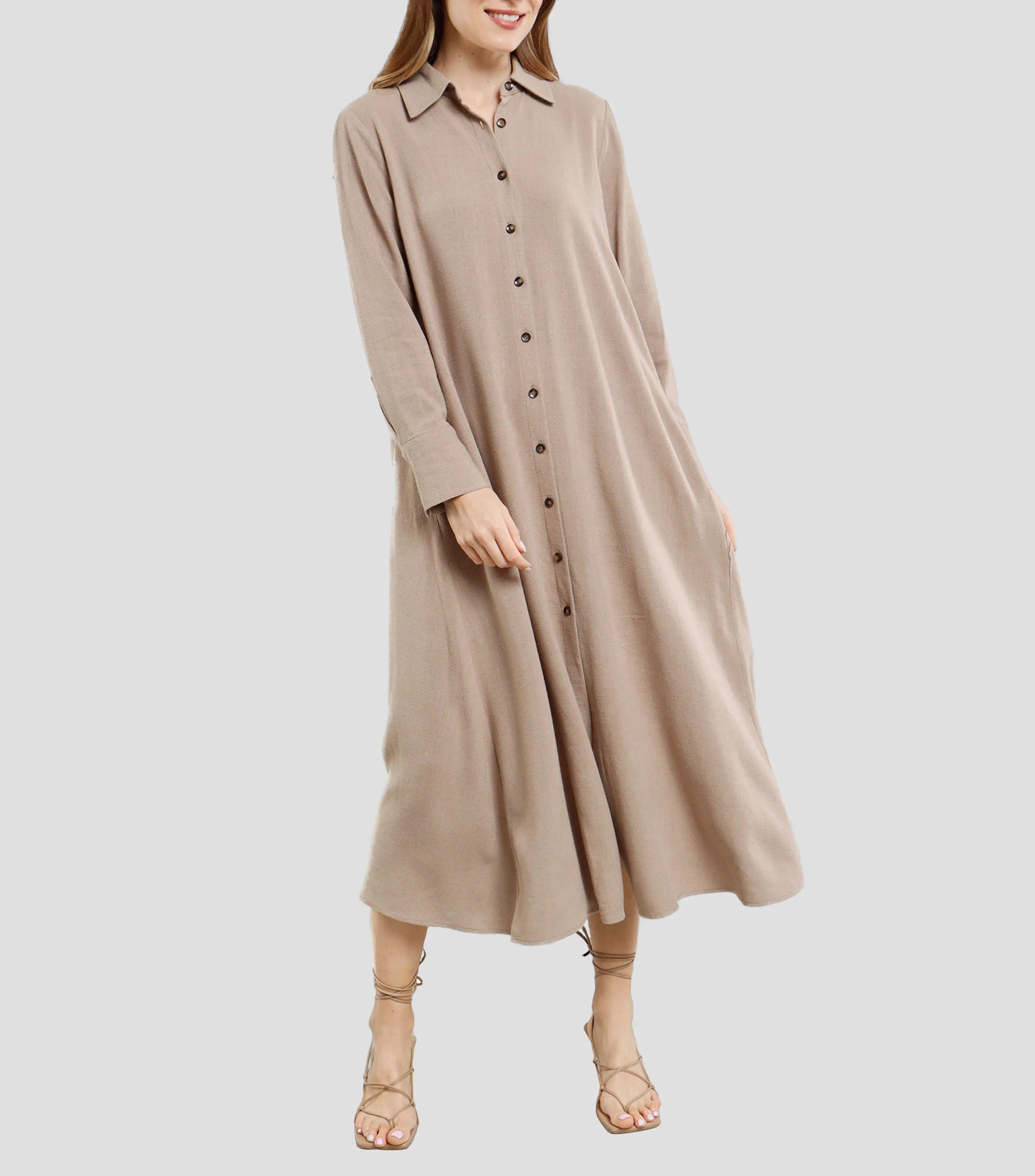 Octavia Vestido Maxi manga larga Mujer