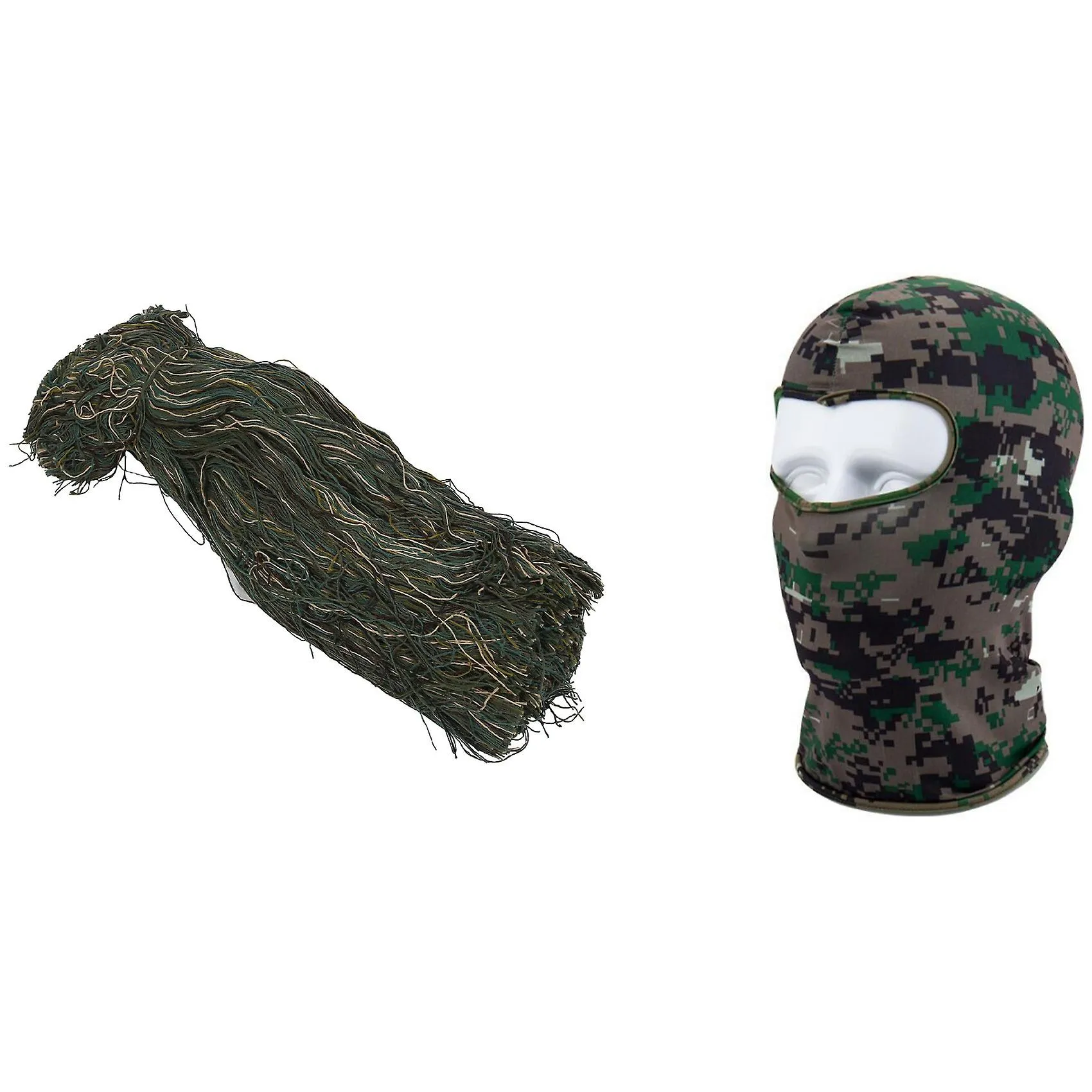 Outdoor Spandex Thin Motorcycle Cycling Ski Mask With Ghillie Suit Thread Camouflage Lightweight Hu