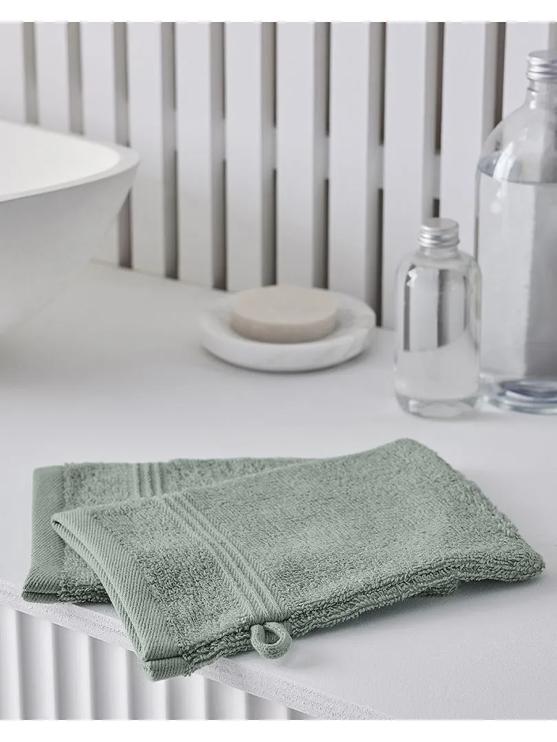 PACK DE 2 MANOPLAS DE BAñO  BEIGE