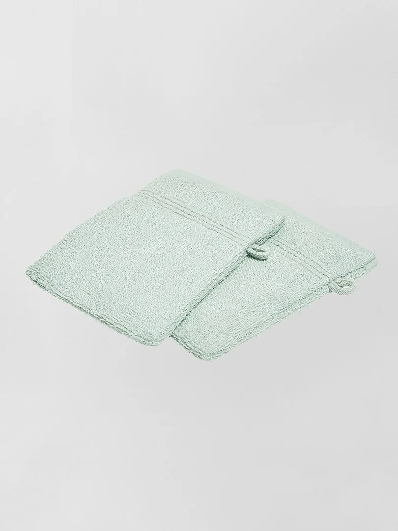 PACK DE 2 MANOPLAS DE BAñO  BEIGE