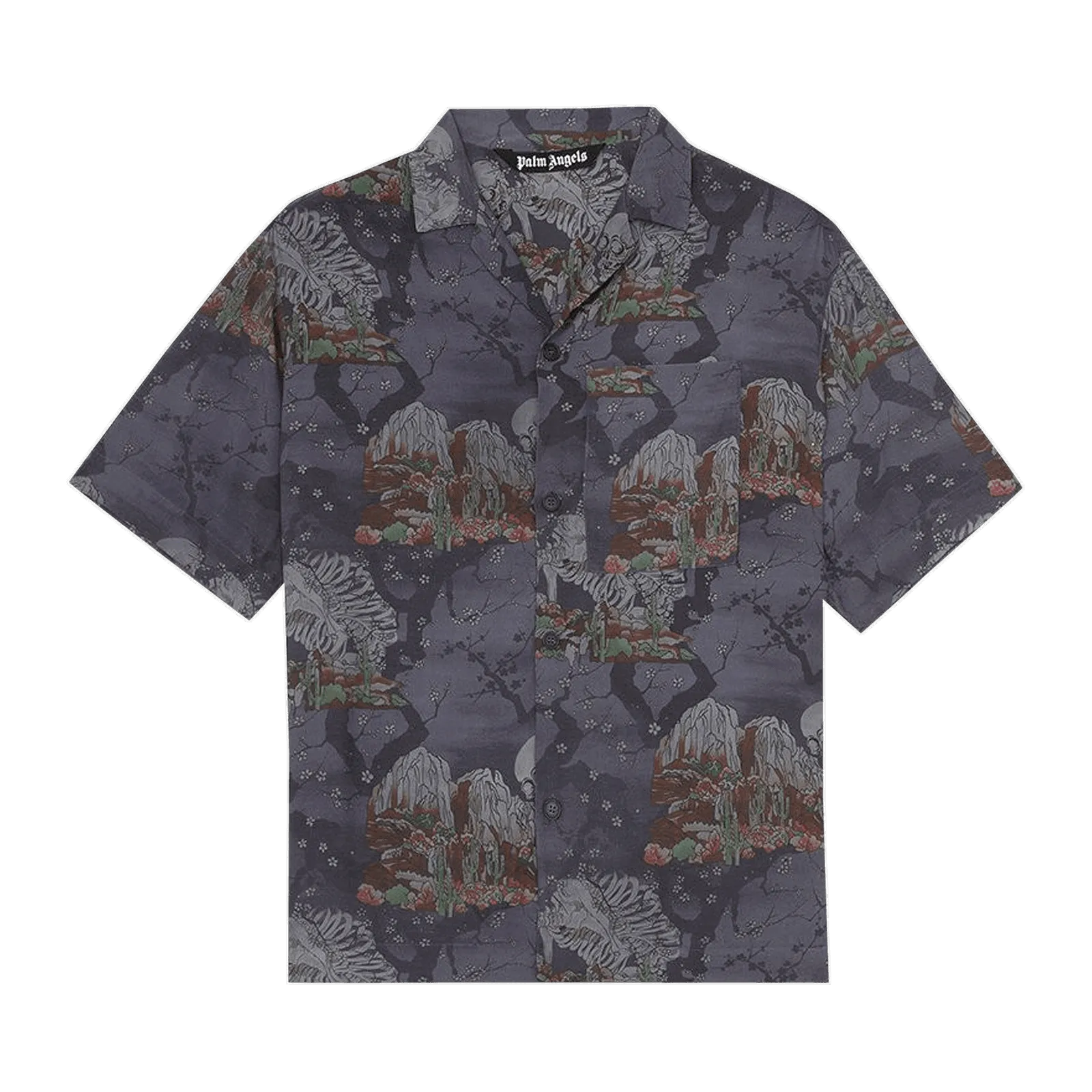 Palm Angels All Over Skull Bowling Shirt