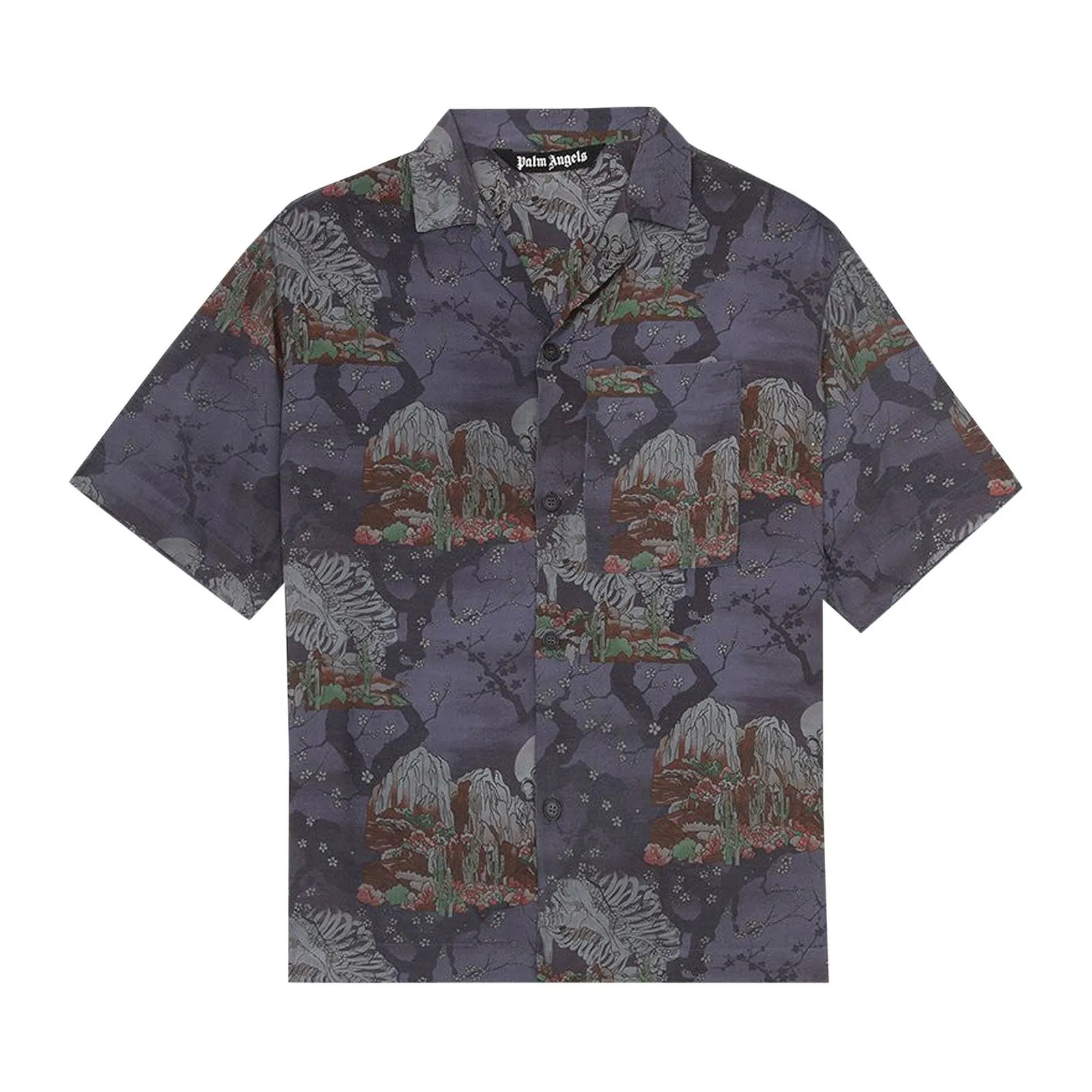 Palm Angels All Over Skull Bowling Shirt