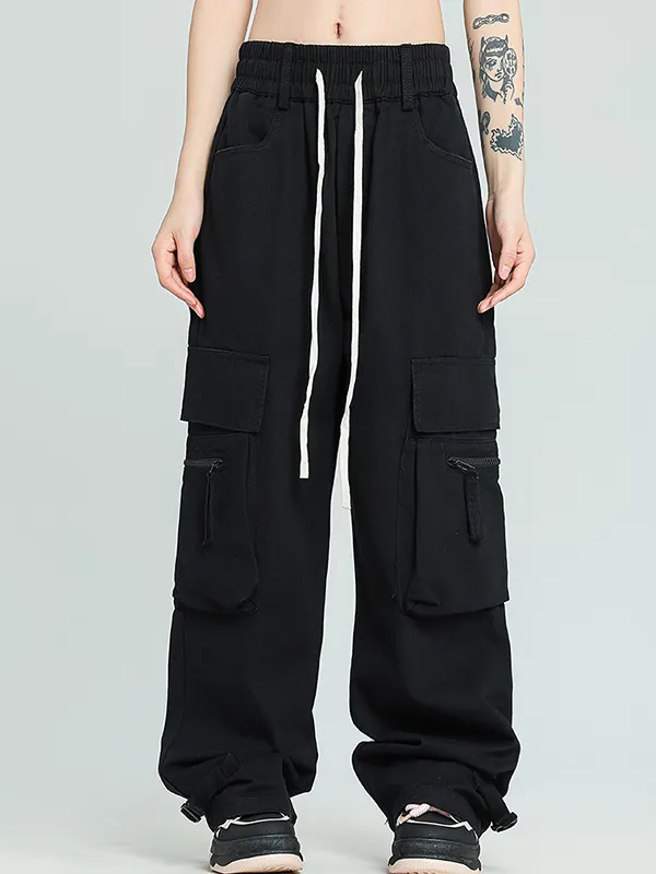 Pantalones cargo plisados de calle
