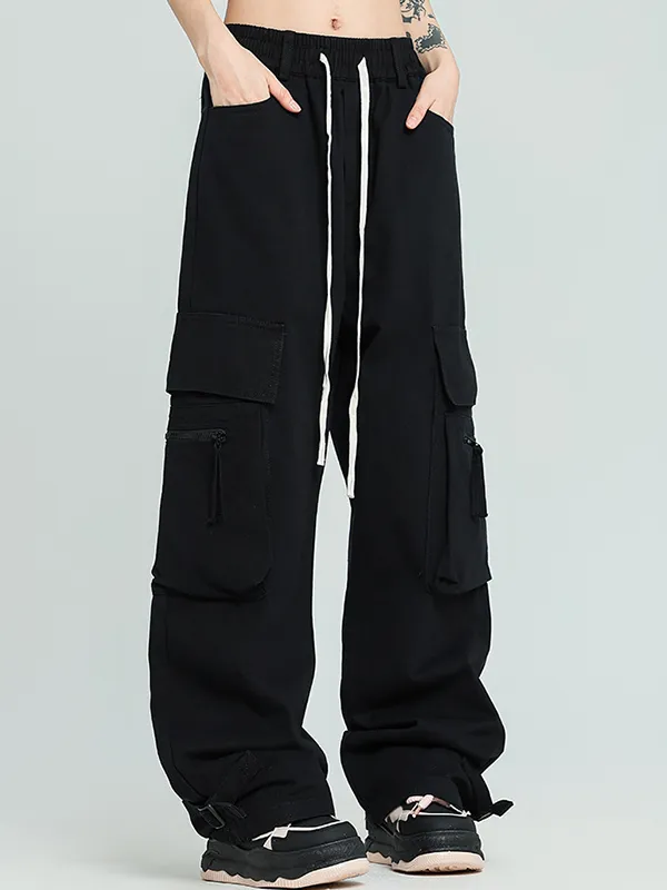 Pantalones cargo plisados de calle