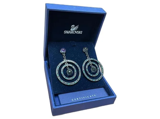 Pendientes colgantes Swarovski Azul Verde Púrpura 