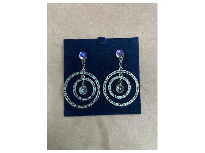 Pendientes colgantes Swarovski Azul Verde Púrpura 