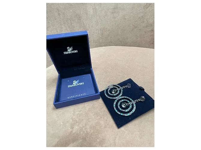 Pendientes colgantes Swarovski Azul Verde Púrpura 