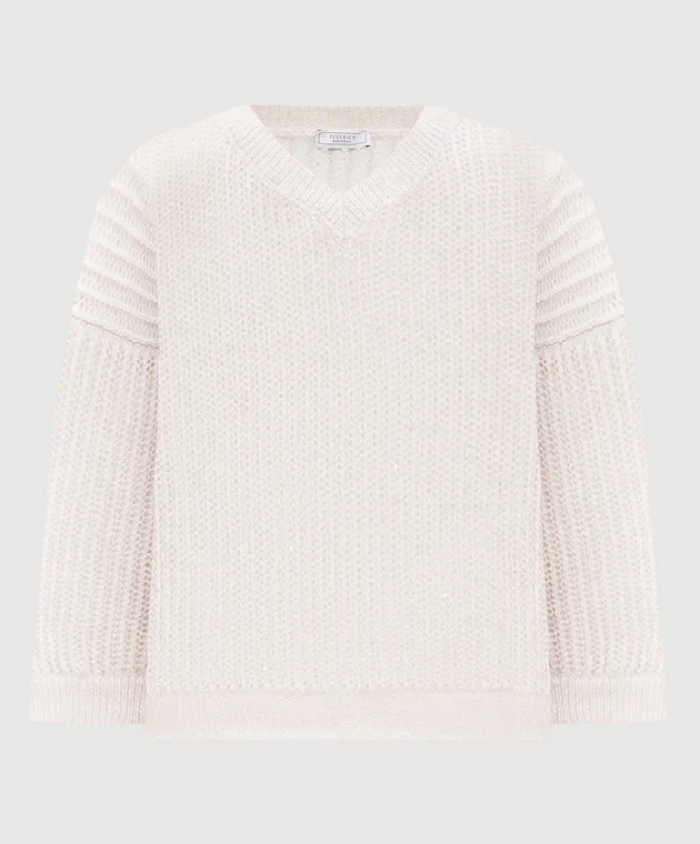 Peserico Beige pullover with wool and sequins