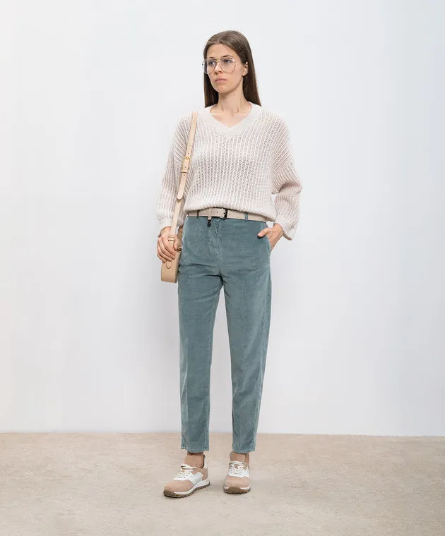 Peserico Beige pullover with wool and sequins